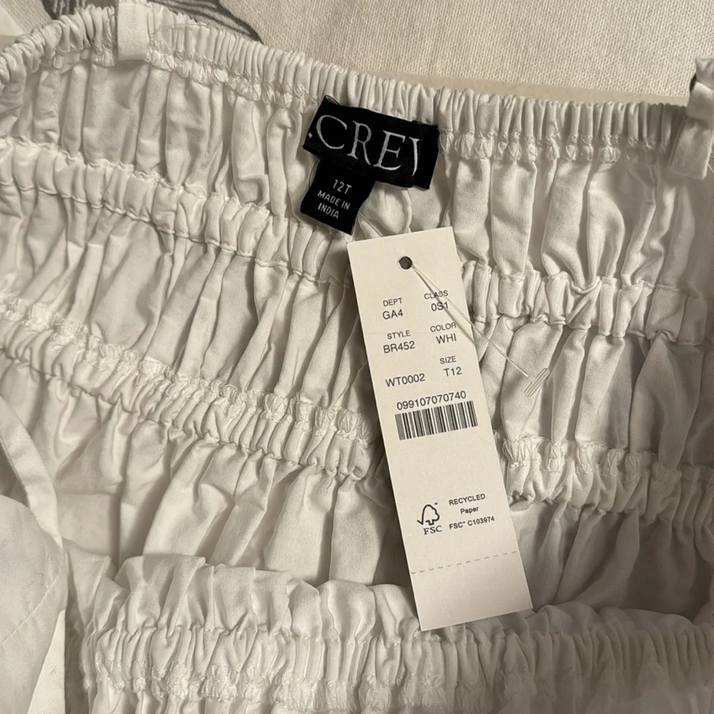 J.Crew Tall smocked eyelet-hem dress in cotton poplin BR452 - Picture 4 of 9